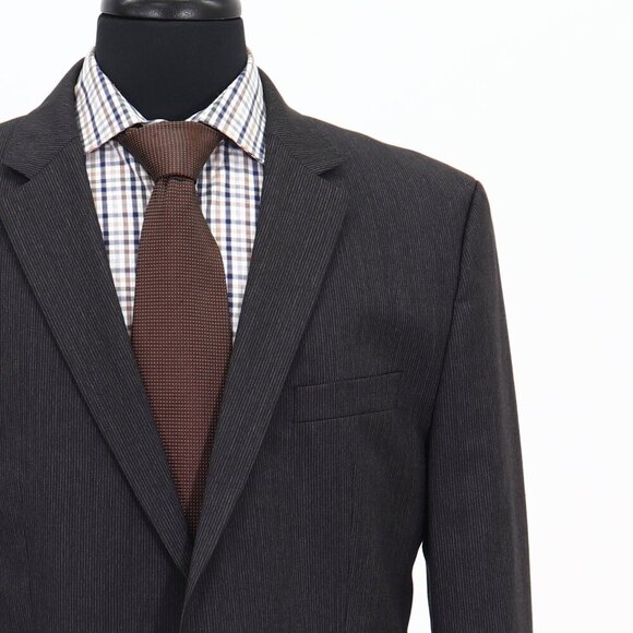 Hugo Boss 42L Gray Striped 2-Button Sport Coat Blazer Jacket G398 - Picture 5 of 11